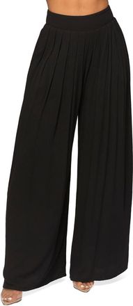 JLUXLABEL After Sunset Pleated Wide Leg Pants in Black at Nordstrom, Size Medium