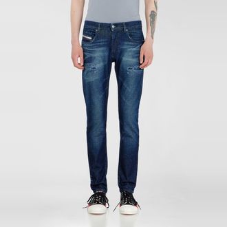 Diesel Slim Jeans Regular Waist 2019 D-Strukt, Dark blue, Zip fly