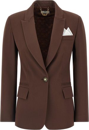 Elisabetta Franchi Pocket Blazer Blazers Marrone-Donna