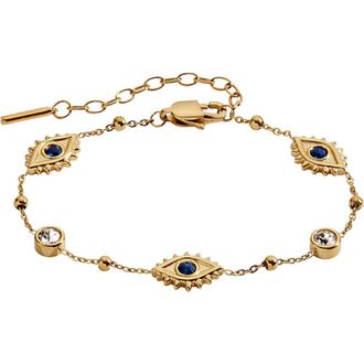 Alex and Ani Evil Eye Crystal Stone Chain Bracelet in Gold at Nordstrom