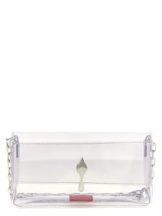 Christian Louboutin Silver Pvc Clutch Womens Bag