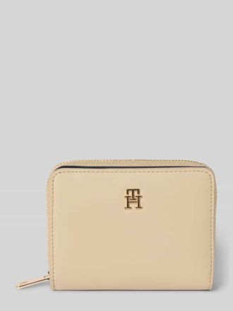 Tommy Hilfiger Portemonnaie mit Logo-Applikation in Beige, Größe 1