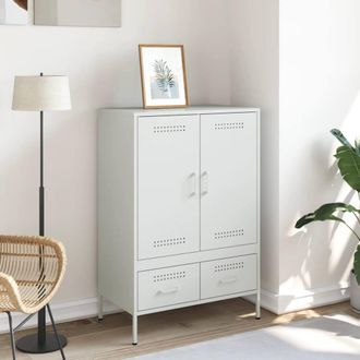 Berkfield Home Highboard White 68x39x101.5 cm Steel