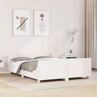 Berkfield Home Bed Frame without Mattress White 135x190 cm Double Solid Wood Pine