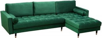 Global Interiors Design Ecksofa Cozy Velvet mit Samtbezug - Smaragdgrün