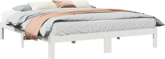 vidaXL Vidaxl - Cama Sin Colch&oacute;n Madera Maciza De Pino Blanca 180x200 Cm