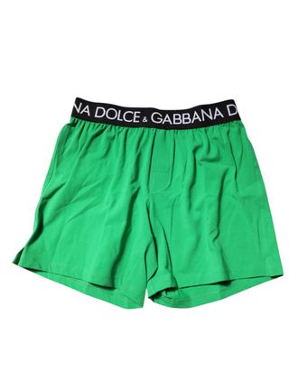 Dolce & Gabbana Mens Green Cotton Regular Boxer Shorts Underwear Elastane