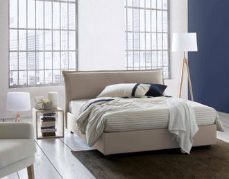 Talamo Italia Talamo Italia - Cama Matrimonial Cloe, Cama Contenedor Con Funda Extra&iacute;ble Con Cabecero Tapizado Y Estructura De Cama, 100% Made In Italy, Adecuado Pa