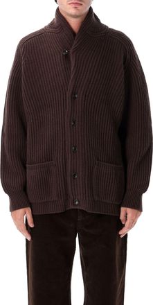 Filson Heavy Knit Cardigan with Shawl Collar and Ribbed Detailing