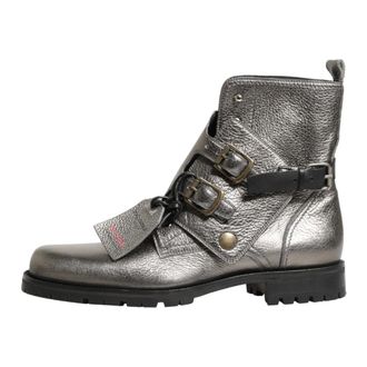 Dolce & Gabbana Lace-up Boots, male, Gray, Size: 10 US Buckle Boots