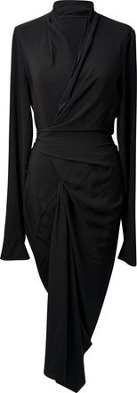 Rick Owens Cocoon midi-jurk in zwart acetaat