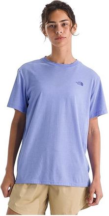 The North Face Short Sleeve Tri-Blend T-Shirts Womens Short Sleeve Pullover Periwinkle Glow White Heather : 2XL, Cotton/Lyocell/Polyester