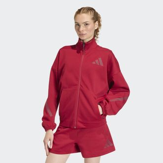 adidas Trainingsjacke ADIDAS SPORTSWEAR W Z.N.E. TT, Damen, Gr. XL, active maroon, Obermaterial: 57% Polyester, 43% Baumwolle, Jacken Trainingsjacke