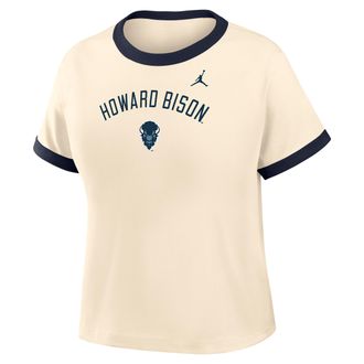 Nike Womens College (Howard University) Cropped Ringer T-Shirt in Brown | ZW04N9HOWD26-NAB