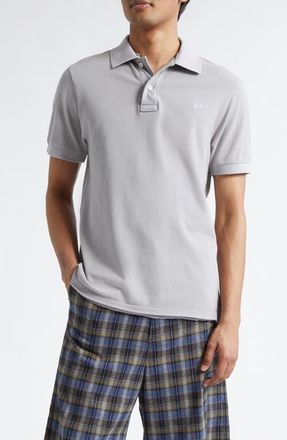 ERL Gender Inclusive Logo Embroidered Polo in Grey at Nordstrom, Size X-Large