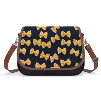 Generic Bow Tie Pasta Womens Crossbody Bag Fashion Shoulder Handbags Message Tote Bag with Adjustable Strap