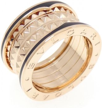 Bulgari Pink Gold Black Pink Gold (18K) Ceramic Band Ring (Pre-Owned)