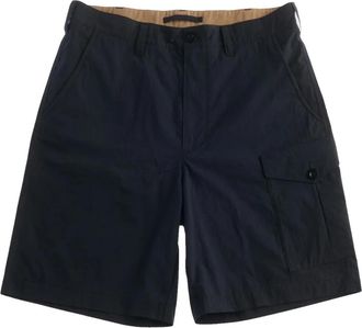 Ten c Straight Leg Piece Dyed Katoenen Shorts - Heren - Korte Broeken - Blauw - M - Katoen - Korte Broeken