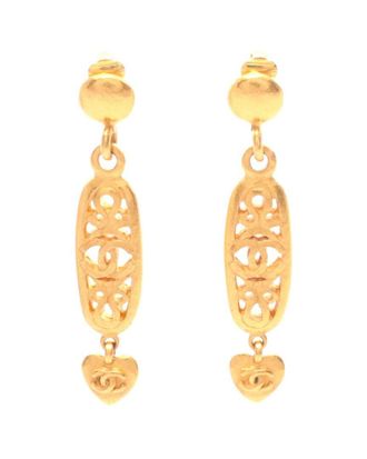 Chanel Gold-Plated Coco Mark Earrings (Authentic Pre-Loved)