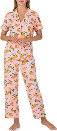 Kate Spade New York print crop pajamas in Pink Print at Nordstrom, Size X-Small