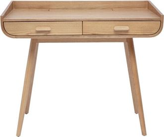 Miliboo Miliboo - Escritorio N&oacute;rdico De Madera Clara Con 2 Cajones 100 Cm Hallen