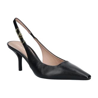 Emporio Armani Schoenen, Dames, Zwart, 39 EU, Leer, Nappa-lederen Slingback Pumps met Adelaar-embleem