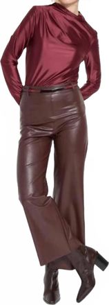 Lyss&eacute; Vegan Leather Wide Leg Pants In Deep Burgundy