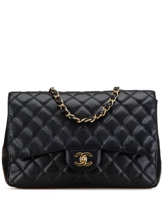 Chanel 2008-2009 Jumbo Classic Caviar Single Flap shoulder bag - women - Caviar Leather - One Size - Black