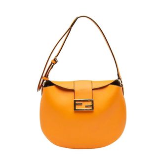 Fendi Pre-owned Leren Schoudertas - Dames - Pre-owned - Oranje - Maat: ONE Size Leer