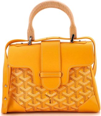 Goyard Saigon Top Handle Bag Coated Canvas with Leather Mini
