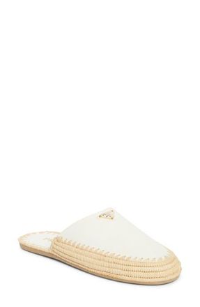 Prada Sabot Raffia Mule in Off White at Nordstrom, Size 9Us