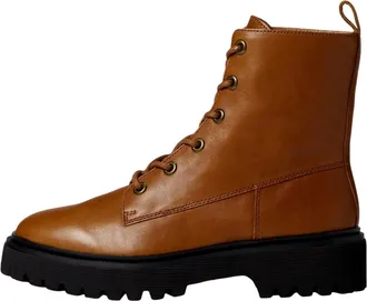 Madewell Cambrie Lace-Up Boot Leather English Saddle NG667-219 Womens