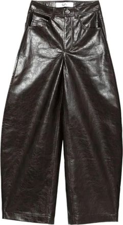 S&eacute;fr Dames, Broeken, Bruin, Maat: XS Leer