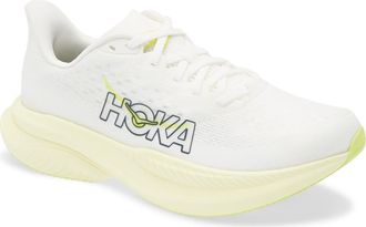 Hoka One One Mach 6 Running Shoe in White /Neon Hoka Citrus at Nordstrom, Size 5.5