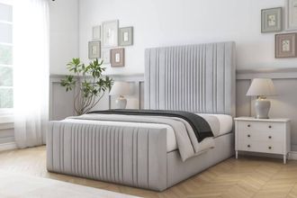Comfort Beds The Foxy Naples Bed Frame With Mattress-50 Upholstered in Silver | Size: Single