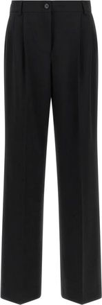 Dolce & Gabbana Broeken, Dames, Zwart, M, Wol, Stretch Wool Canvas Broeken