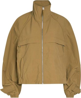 Acne Studios Logo-embroidered Poplin Jacket - Khaki - 38 (UK10 / S)