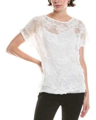 Anne Klein Grid Net Pullover