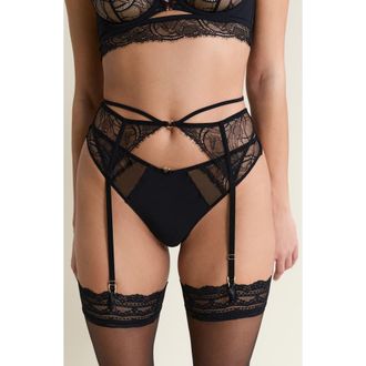 Etam Vertige Porte Jartelles Garter Belt in Black at Nordstrom, Size Medium