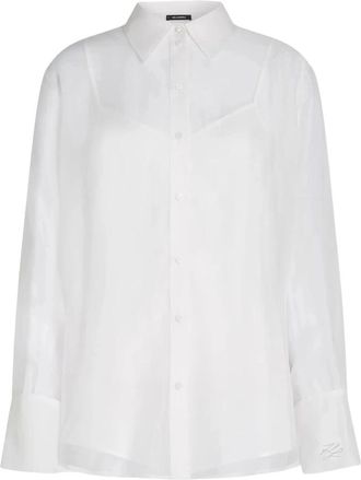 Karl Lagerfeld Transparante Blouse met Slip - Dames - Overhemden - Wit - M - Overhemden