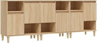 vidaXL Vidaxl - Sideboards 3 pcs Sonoma Oak 60x35x70 cm Engineered Wood