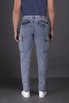 Moorer Mens Light Blue Cargo Trousers