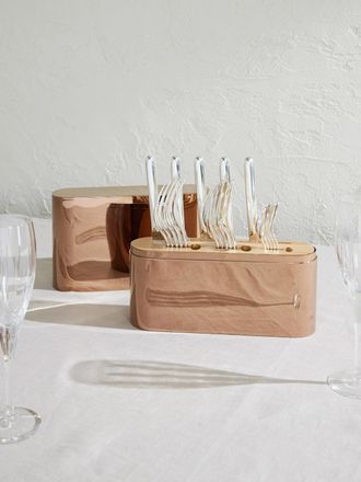 Christofle Concord Variations Copper-Tone Stainless Steel Cutlery Case