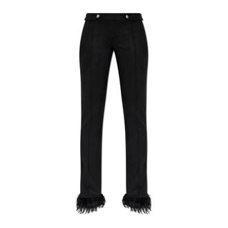 Misbhv Imitatie su&egrave;de broek - Dames - Straight fit broeken - Zwart - XS - Su&egrave;de - Broeken