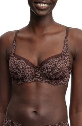 Skarlett Blue Minx Underwire Balconette Bra in Rich Chocolate/Light Pink at Nordstrom Rack, Size 30Ddd