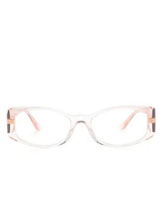 Versace Medusa-motif rectangle-frame glasses - Toni neutri