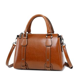 Generic Compatible For Leather Women Shoulder Cross body Handbag Handle Bag Casual(Brown)