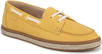 Vionic Womens Vionic Bay Loafers Butter Yellow Leather Slip On Boat Shoes HAWK2446