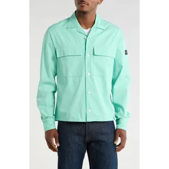 BOSS Naldo Relaxed Fit Button-Up Camp Shirt in Light Green at Nordstrom Rack, Size Large