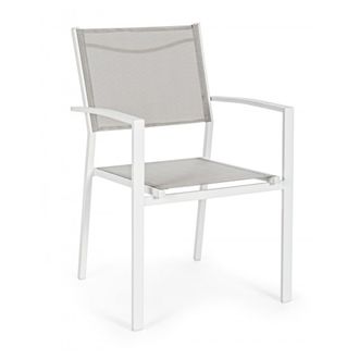 BIZZOTTO Sedia Con Braccioli Hilde Bianco Cloud In Alluminio